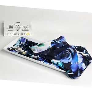 NWT SILKLETTE Rosalia 100% Fine Silk Kerchief Scarf BLUE/WHITE